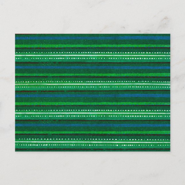 Streifen japanisches Holzschnitt Textil Postkarte (Vorderseite)