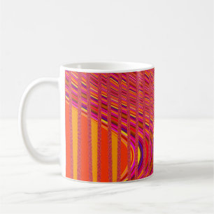 Streifen Kaffeemaschine, rosa-orange Tasse