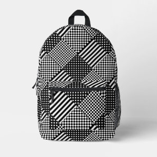 Streifen Karo Harlequin Polka Dots Mixed Design Bedruckter Rucksack