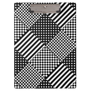 Streifen Karo Harlequin Polka Dots Mixed Design Klemmbrett