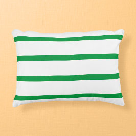 Streifen Kelly Green und White Minimal Wide Dekokissen