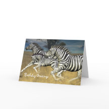 Streifen laufen - Zebra-Geburtstags-Karte