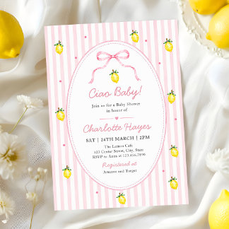 Streifen Lemon Ciao Baby Baby Shower Einladung