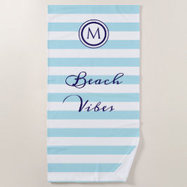 Streifen Light Blue und White Nautical Coastal Chi Strandtuch