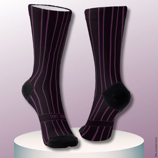 Streifen, lila auf dunkelstem Rot, echter Klassike Socken