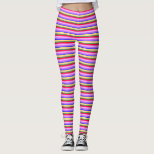 Streifen - Lila-grün-gelb-orange-rosa Leggings