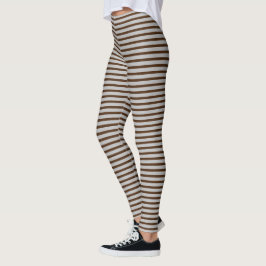 Streifen Linien hellbraun hellgrau Leggings