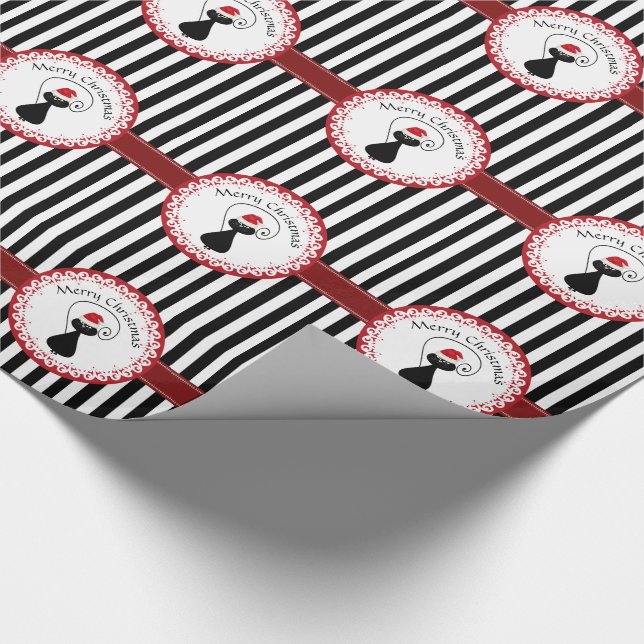 Streifen lustig skurrile Weihnachten Weihnachten Geschenkpapier (Ecke)
