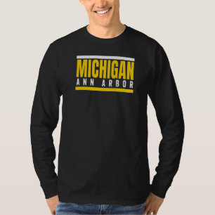 Streifen Michigan GelbWhite Retro Streifen Michiga T-Shirt