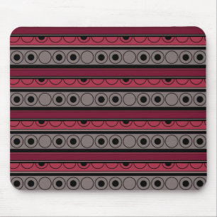 Streifen mit Kreise und Ringen im Retrostil Mousepad