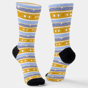 Streifen mit Kreise und Ringen im Retrostil Socken