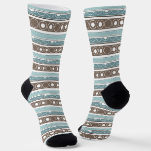 Streifen mit Kreise und Ringen im Retrostil Socken