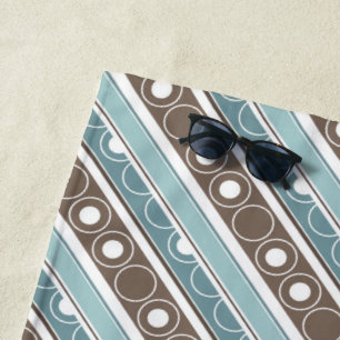 Streifen mit Kreise und Ringen im Retrostil Strandtuch