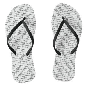 Streifen mit schwarzem und weißem Binärkode Flip Flops
