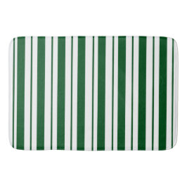 Streifen mit weißer und grüner Candy Cane Badematte