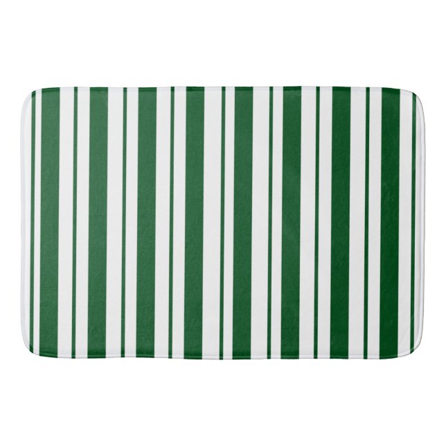 Streifen mit weißer und grüner Candy Cane Badematte (Vorderseite)