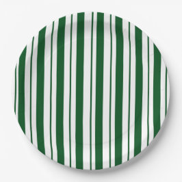 Streifen mit weißer und grüner Candy Cane Pappteller