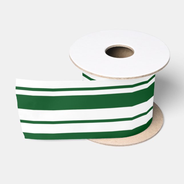 Streifen mit weißer und grüner Candy Cane Satinband (Spule)
