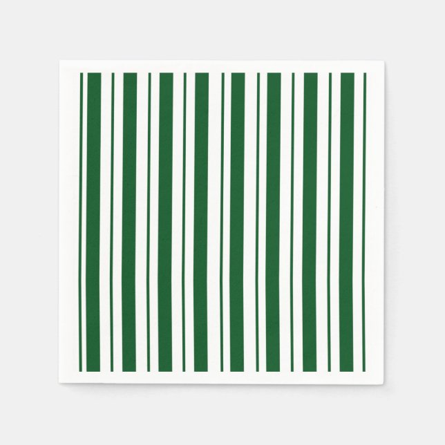 Streifen mit weißer und grüner Candy Cane Serviette (Vorderseite)