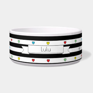 Streifen mit winziger Hearts Dog Food Bowl - HAMbW Napf