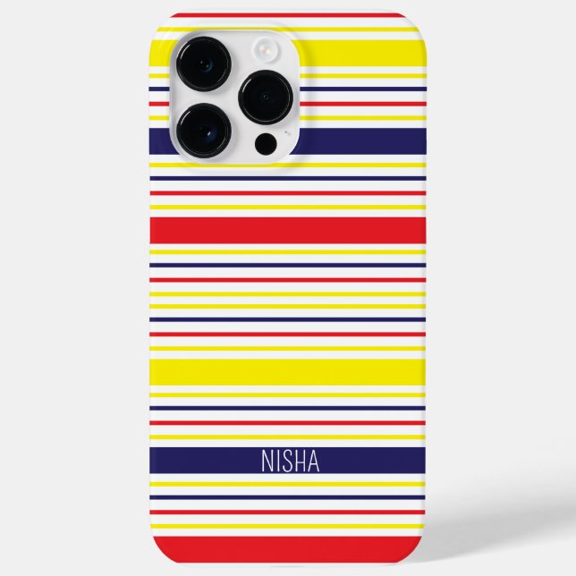 Streifen Moderne, trendige Farben Personalisiert Case-Mate iPhone 14 Pro Max Hülle (Rückseite)