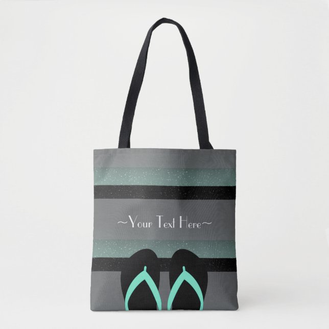 Streifen Monogram Sea Minze Green Full Print Tasche (Vorderseite)