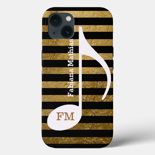 Streifen Musiknote Personalisiert Case-Mate iPhone Hülle (Rückseite)