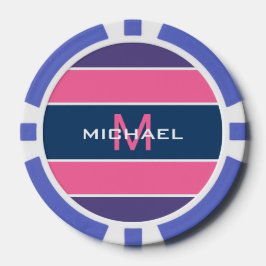 Streifen Muster benutzerdefinierte Monogramm-Poker Pokerchips