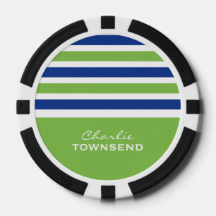 Streifen Muster benutzerdefinierte Monogramm-Poker Pokerchips