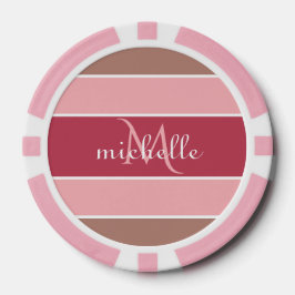 Streifen Muster benutzerdefinierte Monogramm-Poker Pokerchips