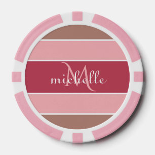 Streifen Muster benutzerdefinierte Monogramm-Poker Pokerchips