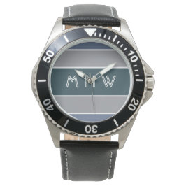 Streifen Muster benutzerdefinierte Monogramm-Uhren Armbanduhr