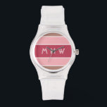 Streifen Muster benutzerdefinierte Monogramm-Uhren Armbanduhr<br><div class="desc">Ändern Sie das Textfeld in das gewollt Textfeld. Sie können auch den Schriftart und seine Größe und Farbe ändern,  indem Sie die Funktion "Anpassen" verwenden,  sowie weitere Textfelder hinzufügen,  wenn Sie möchten. Sehen Sie in meinem Geschäft für weitere Artikel mit und Farbwahl von diesem Design.</div>