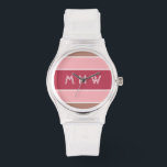 Streifen Muster benutzerdefinierte Monogramm-Uhren Armbanduhr<br><div class="desc">Ändern Sie das Textfeld in das gewollt Textfeld. Sie können auch den Schriftart und seine Größe und Farbe ändern, indem Sie die Funktion "Anpassen" verwenden, sowie weitere Textfelder hinzufügen, wenn Sie möchten. Sehen Sie in meinem Geschäft für weitere Artikel mit und Farbwahl von diesem Design.</div>