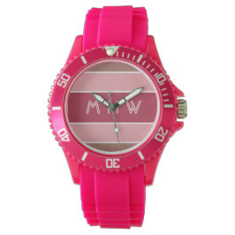 Streifen Muster benutzerdefinierte Monogramm-Uhren Armbanduhr