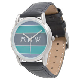 Streifen Muster benutzerdefinierte Monogramm-Uhren Armbanduhr