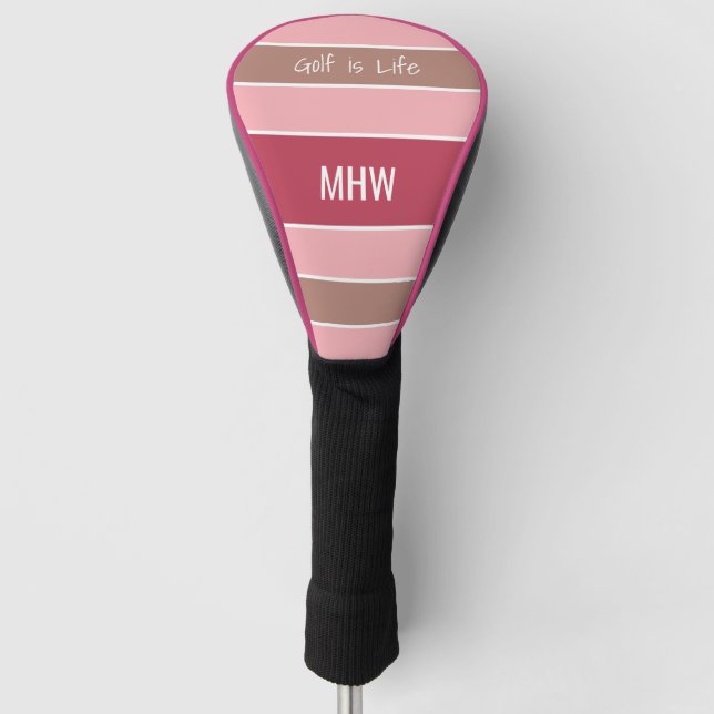 Streifen Muster benutzerdefinierte Monogramm- und  Golf Headcover (Vorderseite)