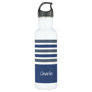 Streifen Muster benutzerdefinierte monogramm-Wasse Edelstahlflasche