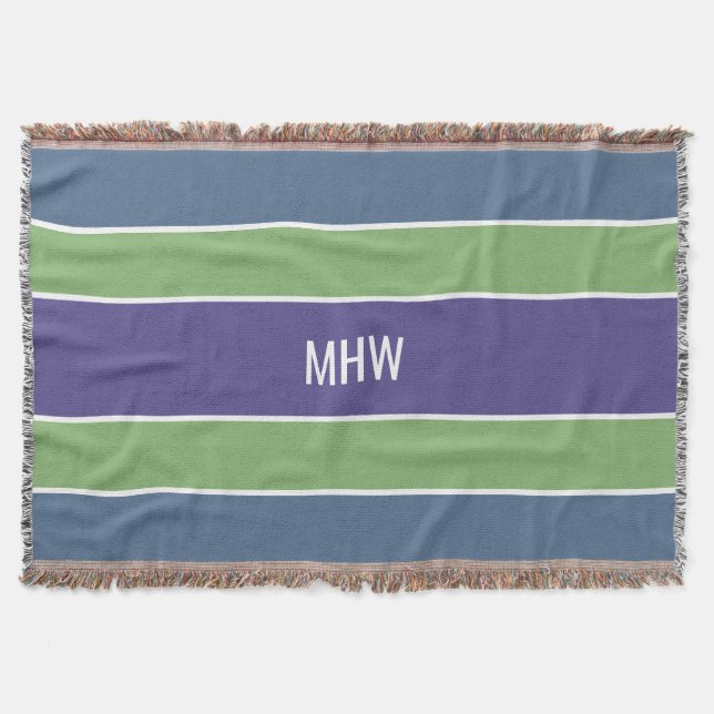 Streifen Muster benutzerdefinierte Monogramm-Werft Decke (Vorderseite)