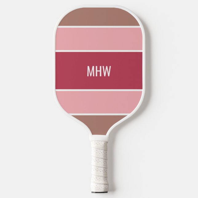 Streifen Muster für benutzerdefinierte Monogramm Pickleball Schläger (Vorderseite)
