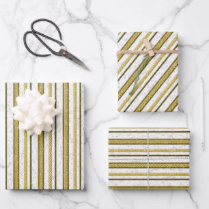Streifen-Muster Geschenkpapier Set