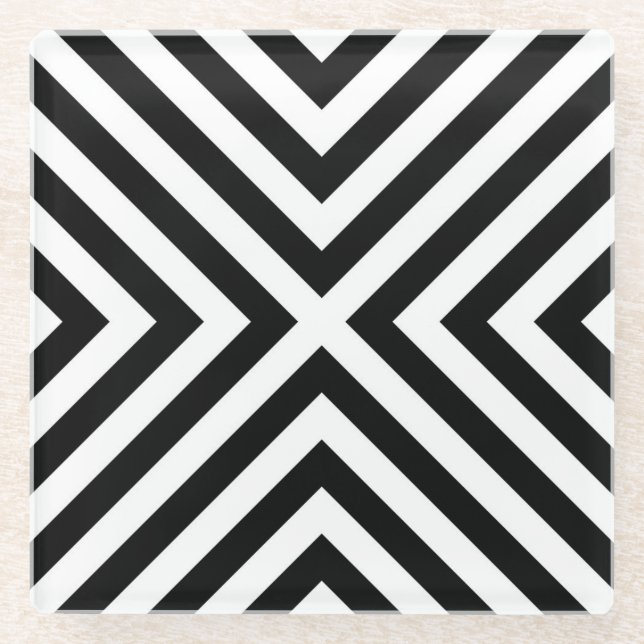 Streifen-Muster Glasuntersetzer (Vorderseite)