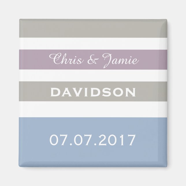 Streifen Muster kundenspezifischer Hochzeitmagnet Magnet (Vorne)