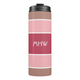 Streifen Muster kundenspezifischer Monogramm-Tumbl Thermosbecher
