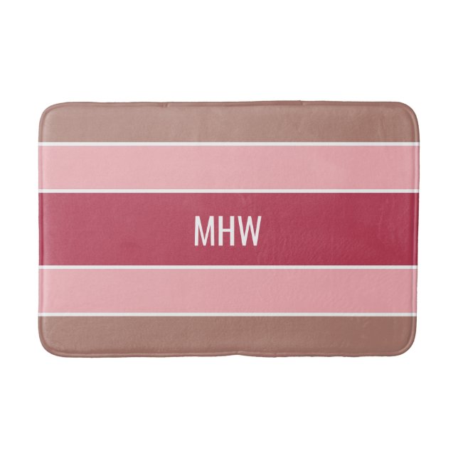 Streifen Muster Maßgeschneiderte Monogramm-Badmatt Badematte (Vorderseite)