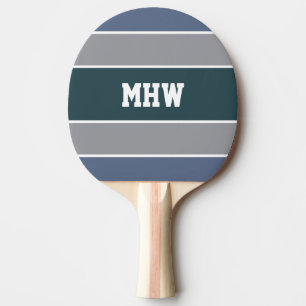 Streifen Muster Pingpaddel mit Monogramm Tischtennis Schläger