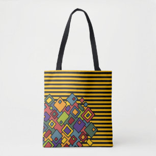 Streifen Muster Schwarz + abstrakte Kunst Tasche