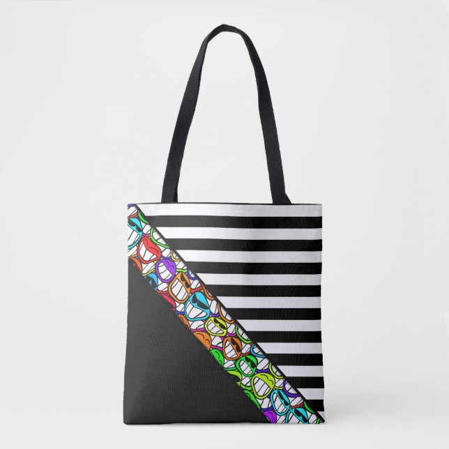 Streifen Muster schwarz + cool Tasche (Vorderseite)