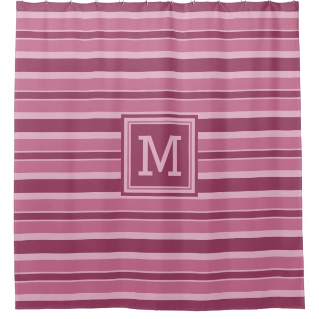 Streifen Muster Sonderduschvorhang für Monogramm Duschvorhang (Vorderseite)