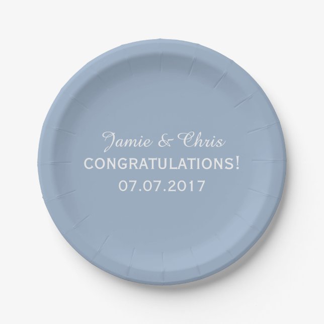 Streifen Muster Teller für Hochzeitspapiere (Vorderseite)